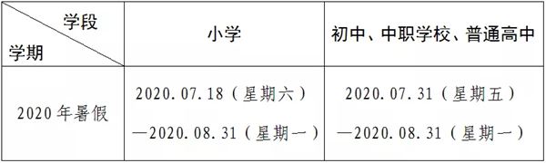2020包頭中小學(xué)暑假放假時(shí)間