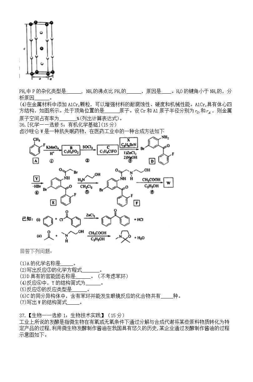2021年高考理綜試卷及答案,理科綜合試題答案解析
