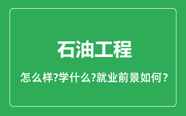 石油工程專(zhuān)業(yè)怎么樣,石油工程專(zhuān)業(yè)就業(yè)方向及前景分析