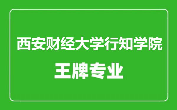 西安財經(jīng)大學行知學院王牌專業(yè)有哪些,西安財經(jīng)大學行知學院最好的專業(yè)是什么