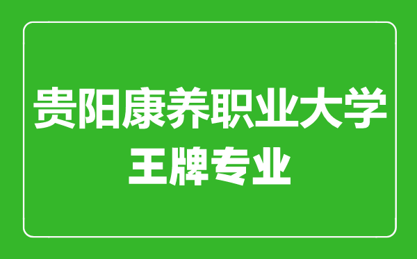 貴陽康養(yǎng)職業(yè)大學王牌專業(yè)有哪些,貴陽康養(yǎng)職業(yè)大學最好的專業(yè)是什么