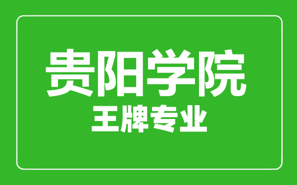 貴陽學(xué)院王牌專業(yè)有哪些,貴陽學(xué)院最好的專業(yè)是什么