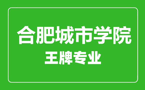 合肥城市學(xué)院王牌專(zhuān)業(yè)有哪些,合肥城市學(xué)院最好的專(zhuān)業(yè)是什么