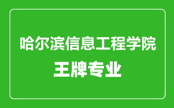哈爾濱信息工程學(xué)院王牌專(zhuān)業(yè)有哪些,哈爾濱信息工程學(xué)院最好的專(zhuān)業(yè)是什么