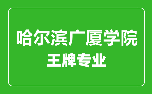 哈爾濱廣廈學(xué)院王牌專(zhuān)業(yè)有哪些,哈爾濱廣廈學(xué)院最好的專(zhuān)業(yè)是什么