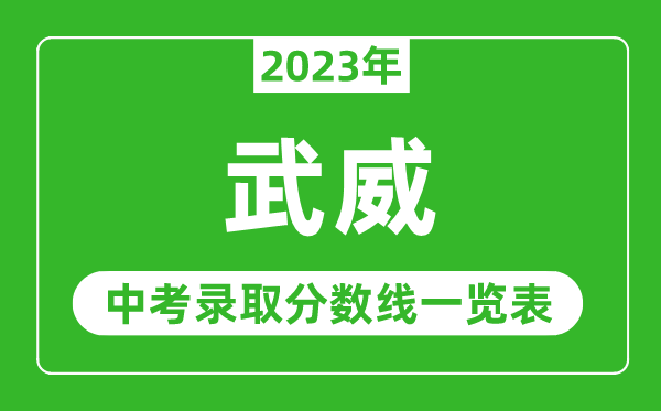 2023年武威中考錄取分?jǐn)?shù)線,武威市各高中錄取分?jǐn)?shù)線一覽表