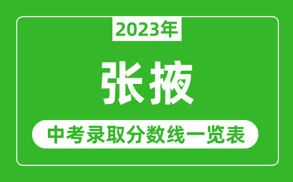 2023年張掖中考錄取分數(shù)線,張掖市各高中錄取分數(shù)線一覽表