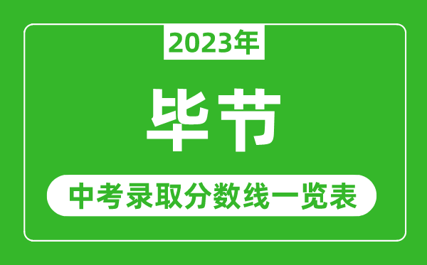 2023年畢節(jié)中考錄取分?jǐn)?shù)線,畢節(jié)市各高中錄取分?jǐn)?shù)線一覽表