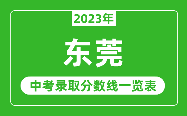 2023年東莞中考錄取分數(shù)線,東莞市各高中錄取分數(shù)線一覽表