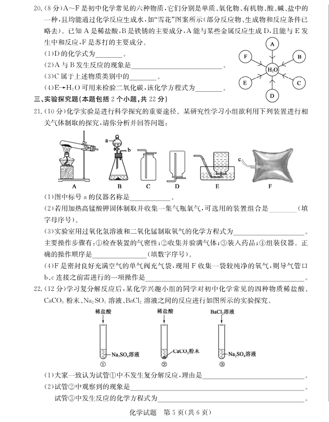 2023年聊城市中考化學試卷真題及答案