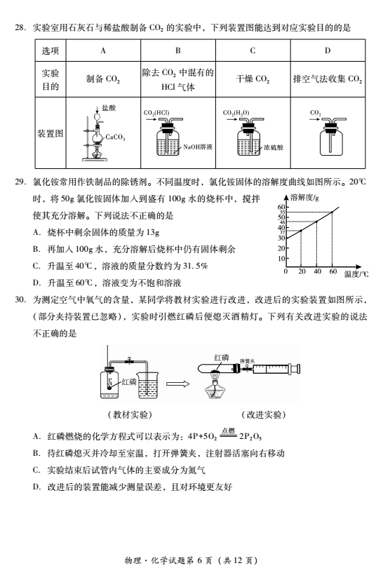 2023年樂山市中考化學試卷真題及答案