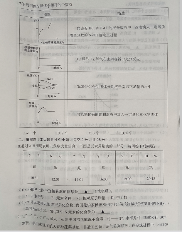 2023年遂寧市中考化學試卷真題及答案