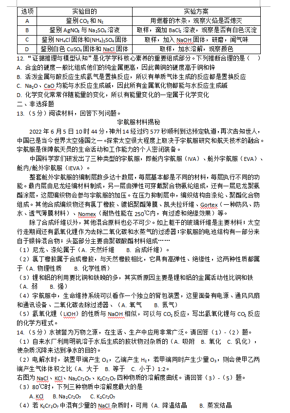 2023年黃石市中考化學真題及答案
