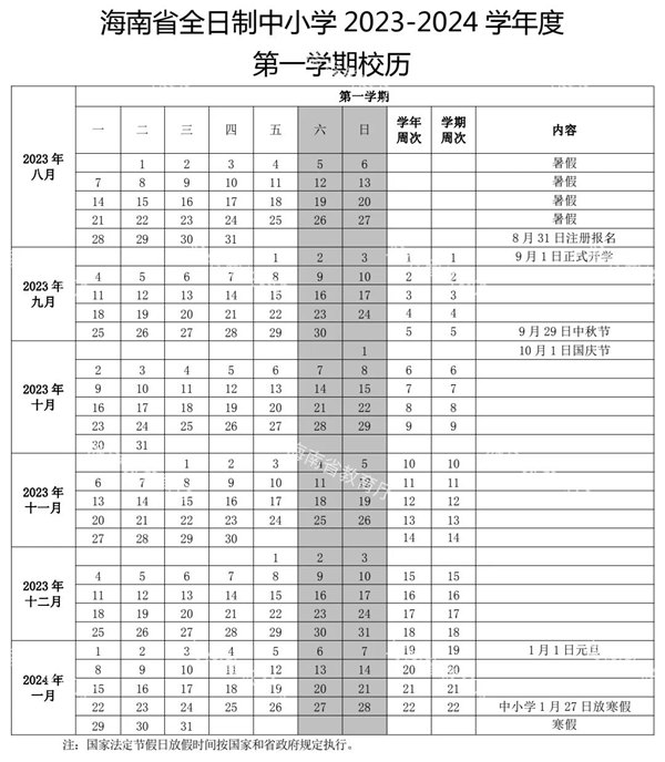 2024年海南中小學(xué)寒假放假時(shí)間表,海南寒假開(kāi)學(xué)是幾月幾號(hào)
