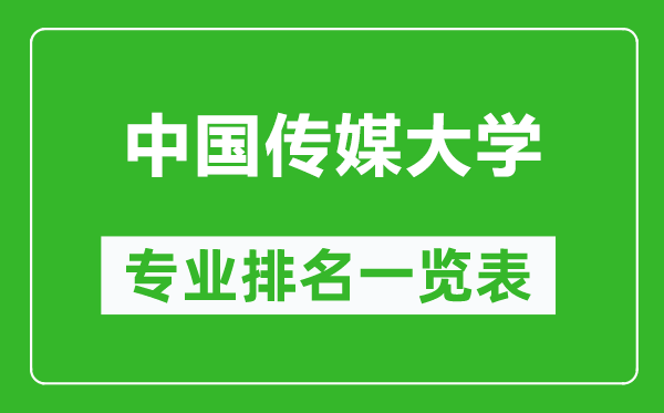中國傳媒大學(xué)專業(yè)排名一覽表,中國傳媒大學(xué)哪些專業(yè)比較好