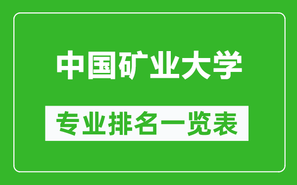 中國礦業(yè)大學專業(yè)排名一覽表,中國礦業(yè)大學哪些專業(yè)比較好
