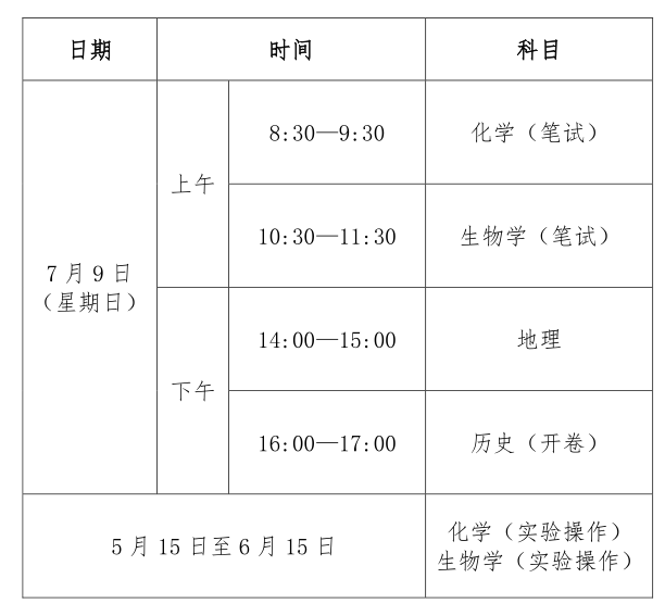 2024年上半年吉林高中學(xué)業(yè)水平考試具體時(shí)間安排