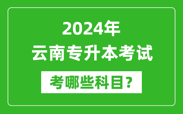 2024年云南專升本需要考哪些科目？