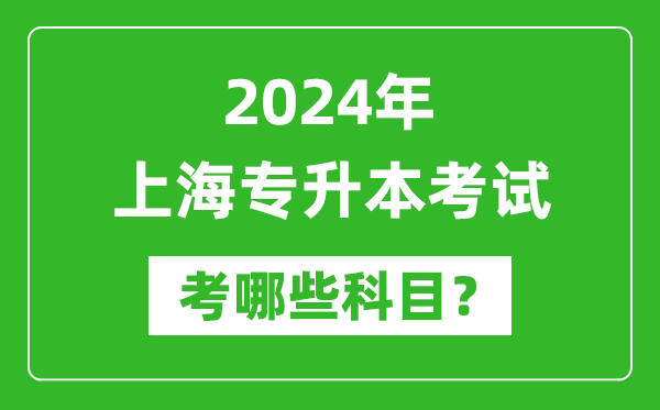 2024年上海專升本需要考哪些科目？
