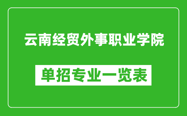 云南經(jīng)貿(mào)外事職業(yè)學(xué)院單招專業(yè)一覽表