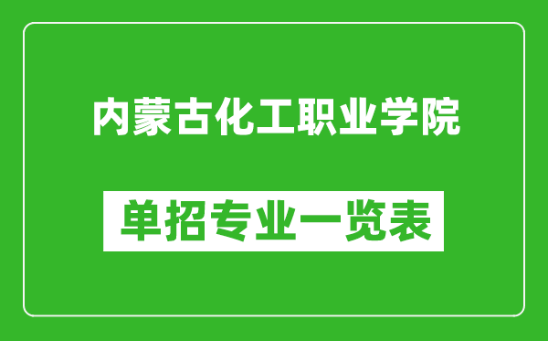內蒙古化工職業(yè)學院單招專業(yè)一覽表