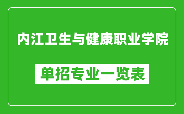 內(nèi)江衛(wèi)生與健康職業(yè)學(xué)院單招專業(yè)一覽表