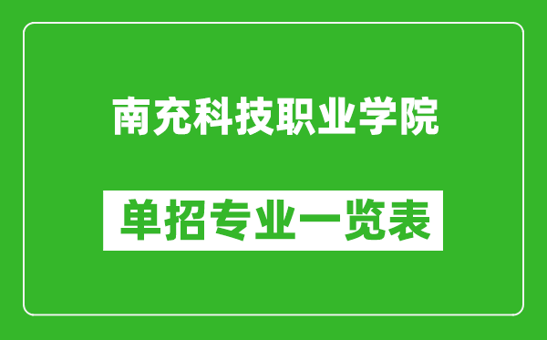 南充科技職業(yè)學院單招專業(yè)一覽表