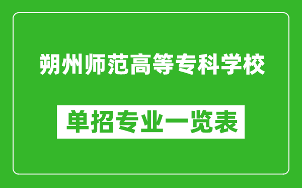 朔州師范高等?？茖W校單招專業(yè)一覽表