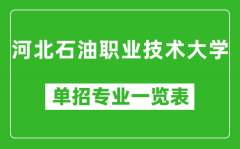 河北石油職業(yè)技術大學單招專業(yè)一覽表