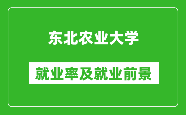 東北農(nóng)業(yè)大學(xué)就業(yè)率怎么樣,就業(yè)前景好嗎？