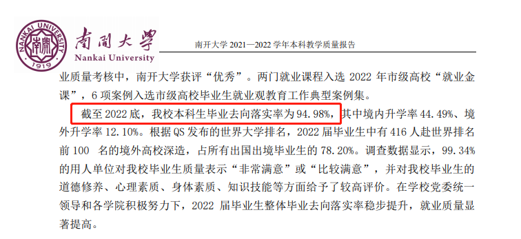 南開(kāi)大學(xué)就業(yè)率怎么樣,就業(yè)前景好嗎？