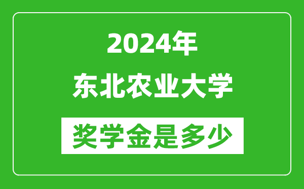 2024年東北農(nóng)業(yè)大學(xué)獎學(xué)金多少錢,覆蓋率是多少？