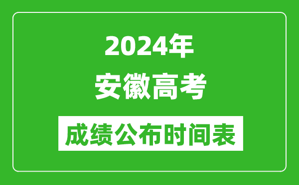 2024年安徽高考成績公布時(shí)間表(具體幾點(diǎn)鐘可以查詢)