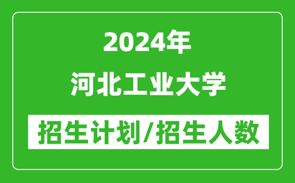 2024年河北工業(yè)大學各省招生計劃及各專業(yè)招生人數(shù)是多少