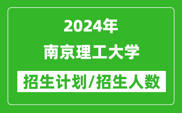 2024年南京理工大學(xué)各省招生計劃及各專業(yè)招生人數(shù)是多少