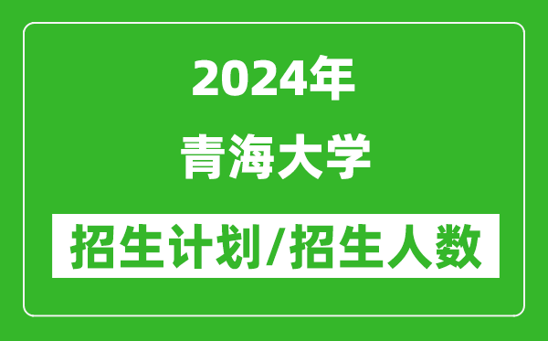 2024年青海大學(xué)各省招生計劃及各專業(yè)招生人數(shù)是多少