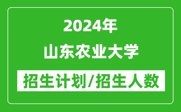 2024年山東農(nóng)業(yè)大學(xué)各省招生計(jì)劃及各專業(yè)招生人數(shù)是多少
