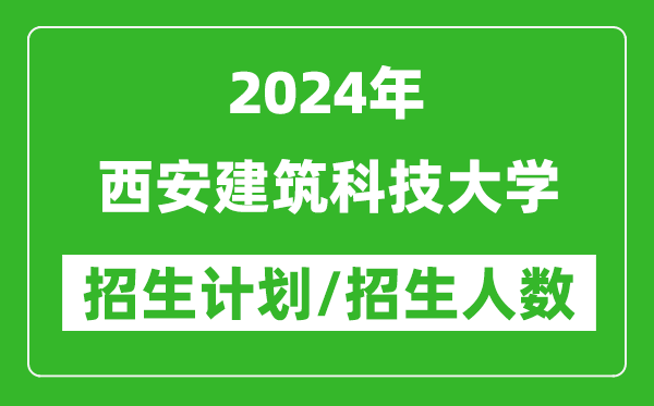 2024年西安建筑科技大學(xué)各省招生計劃及各專業(yè)招生人數(shù)是多少
