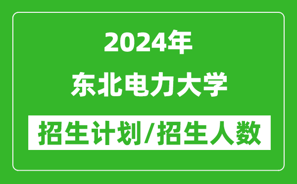 2024年東北電力大學(xué)各省招生計劃及各專業(yè)招生人數(shù)是多少