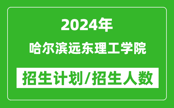 2024年哈爾濱遠(yuǎn)東理工學(xué)院各省招生計(jì)劃及各專(zhuān)業(yè)招生人數(shù)是多少