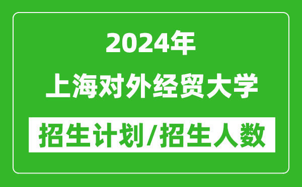 2024年上海對外經(jīng)貿(mào)大學(xué)各省招生計劃及各專業(yè)招生人數(shù)是多少