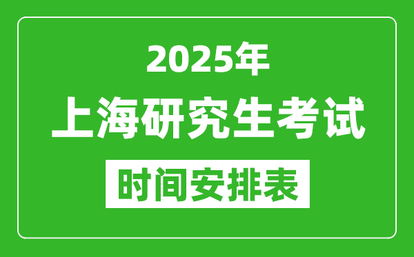 2025年上海考研時間安排,上海研究生考試時間表