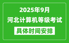 2025年9月河北計算機等級考試時間表_河北NCRE幾號開考