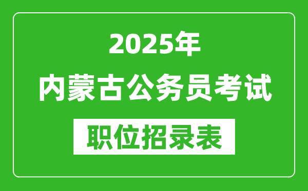 2025年內(nèi)蒙古公務員考試職位表匯總,省考崗位招錄表