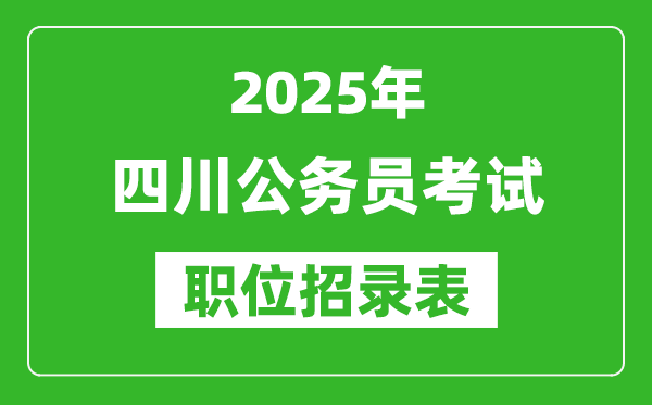 2025年四川公務員考試職位表匯總,省考崗位招錄表