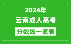 2024年云南成人高考錄取分?jǐn)?shù)線一覽表（含2022-2023歷年）