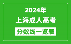 2024年上海成人高考錄取分?jǐn)?shù)線一覽表（含2022-2023歷年）