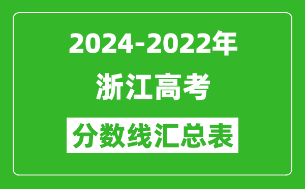 浙江2024-2022近三年高考分數(shù)線匯總表(2025參考)