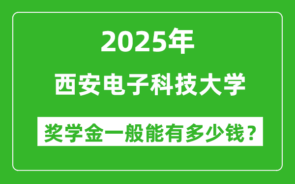 2025西安電子科技大學(xué)獎學(xué)金評定制度_一般能有多少錢?