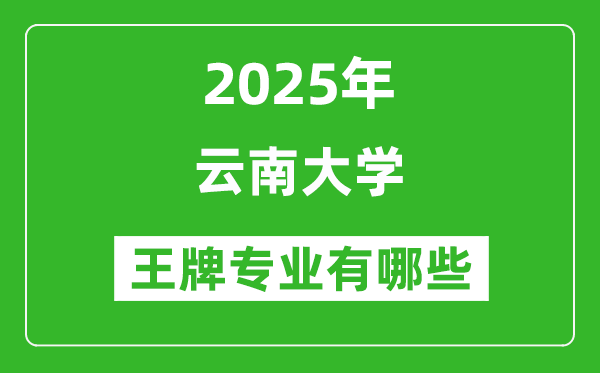 2025云南大學(xué)王牌專業(yè)有哪些_云南大學(xué)最好的專業(yè)是什么